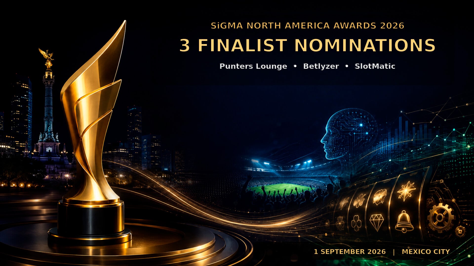 Punters Lounge, Betlyzer and SlotMatic shortlisted for SiGMA North America Awards 2026