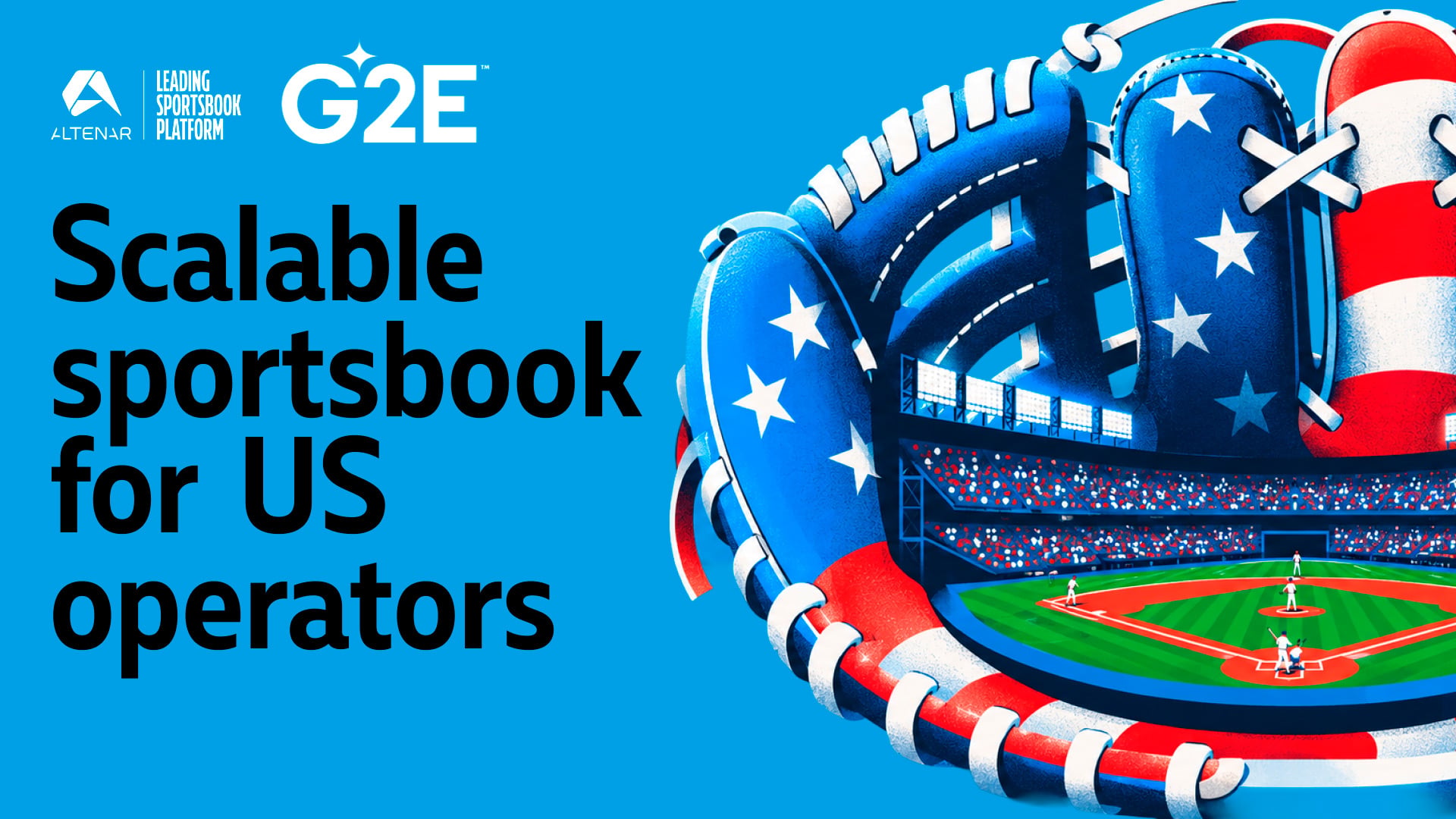 Altenar G2E graphic promoting scalable sportsbook technology for US operators